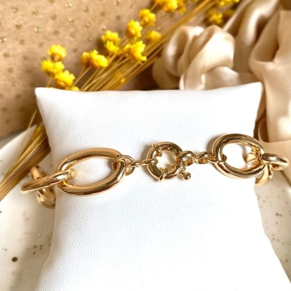 Gold Filled Link Chain Bracelet - Picture 1 of 8